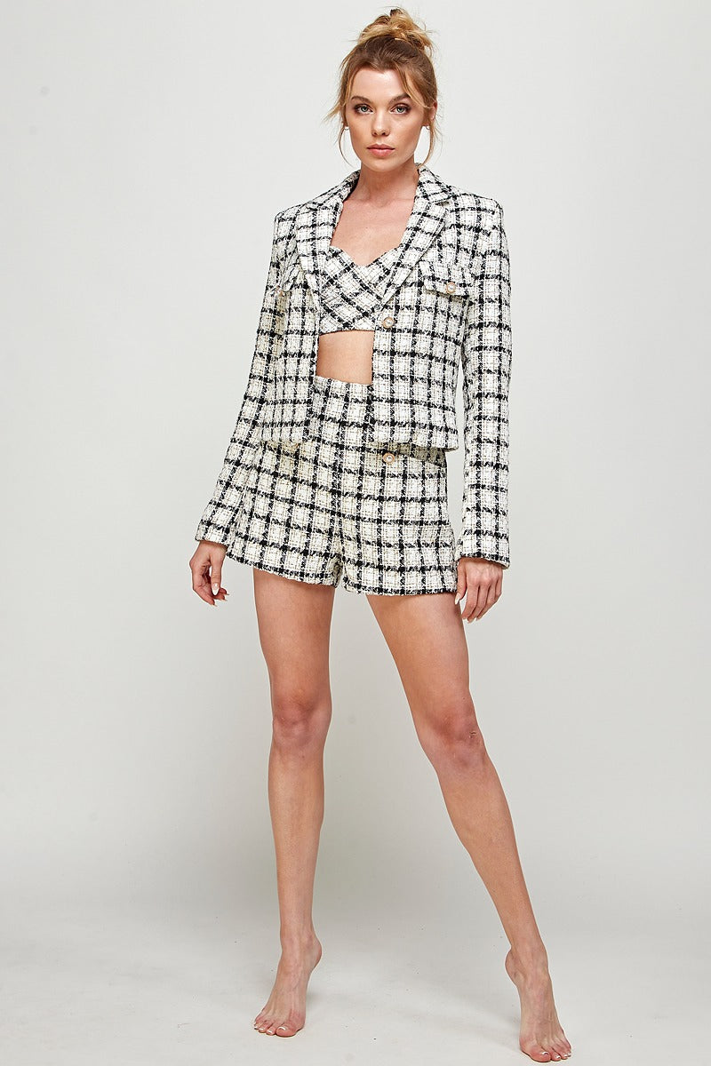 Tweed Blazer, Short & Top (Set)